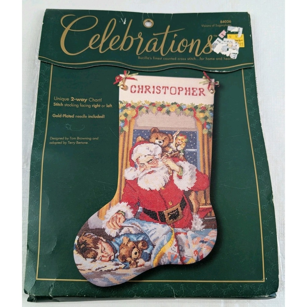 Bucilla Celebrations Vistions of Sugarplums 18" Christmas Stocking Kit 84026